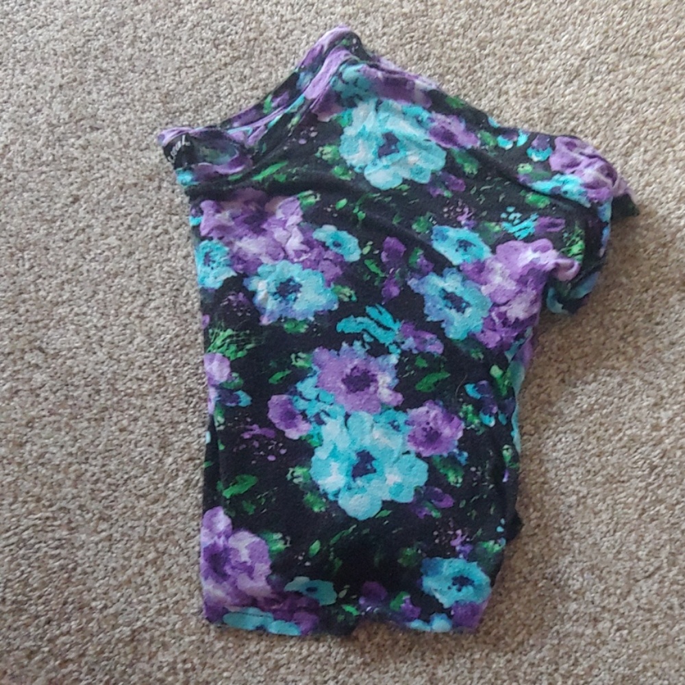 Blue and Purple Floral Top